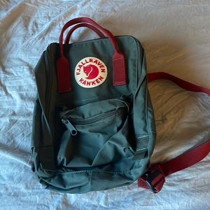 Mini fjallraven kanken backpack red and green